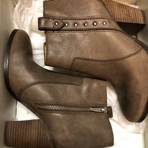 Coach grey leather booties